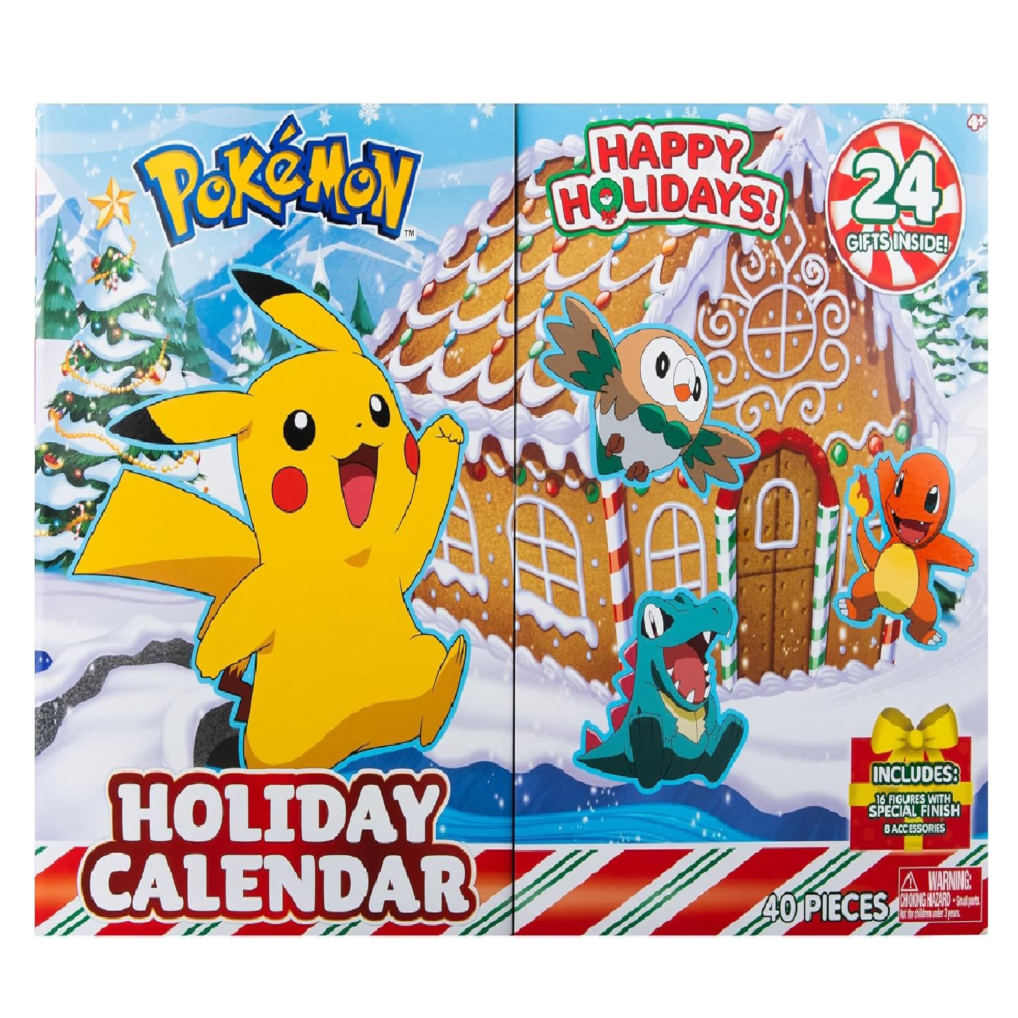 Pokemon Happy Holidays Adventskalender 2023 Figuren und Weihnachtsdekoration